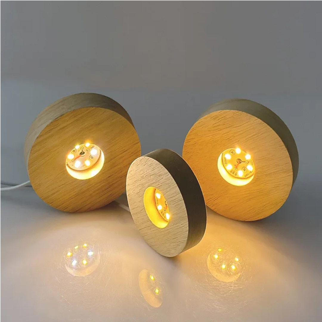 Base de madera LED